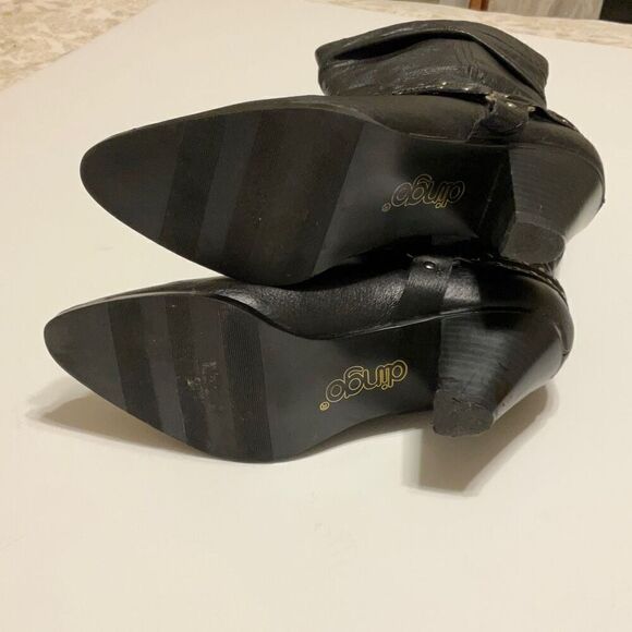 Dingo Emma Slouchy Western Boot, 7. Black withSilver Hardware. - Picture 12 of 16